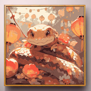 Snake Year Big Lucky Number Painting DIY Happy New Year Coloring Children Handmade Filling Acrylic Decorative Painting