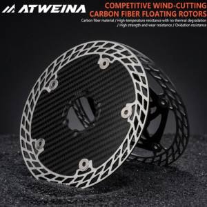 Đĩa Phanh Xe Đạp Sợi Carbon ATWEINA Thiết Kế Nổi Vòng Ngoài Bằng Thép Không Gỉ Chịu Nhiệt Giúp Phanh Hiệu Quả