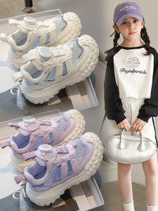 Summer Breathable Childrens Running Shoes Soft Bottom Rotating Buckle Sports Sneakers for Boys And Girls Hollow out Sandals