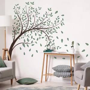 Home Decoration Gift Green Plant Vine Wall Stickers Branch Birds  Decal Self-adhesive Mural Art Bedroom Ornament