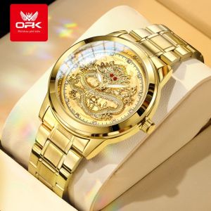 Đồng Hồ Đeo Tay Nam Thạch Anh Vàng OPK 8111 Bằng Thép Không Gỉ Chống Nước Dạ Quang Hiển Thị Ngày Có Chức Năng Lịch Đầy Đủ