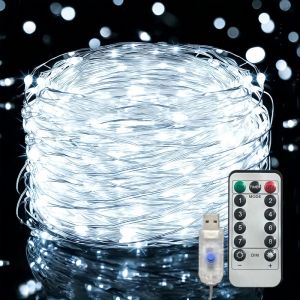 2/5/10/20/30M Fairy Light String USB Copper Wire Light String with Remote Control Suitable for Indoor Decoration