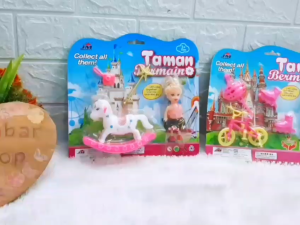1238-3/5 Taman Bermain Mini BERBI Kecil Mainan Anak Kelly Imut-Imut
