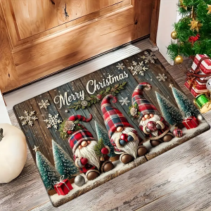 VIKAMA Christmas Gnome Doormat Soft Comfortable And Non-Slip Home Décor Indoor/Outdoor Entrance Mat Kitchen And Bathroom Rug