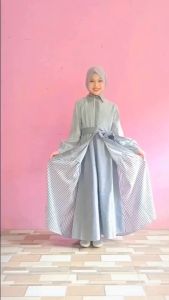 Aisyah Series Gamis Anak Perempuan Salur Katun Dealova