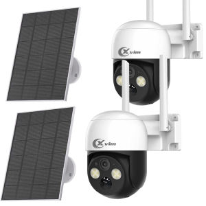 XVIM PTZ WiFi Camera 4MP Outdoor Wireless Battery Solar Powered IP Camera Built-in Battery Home Surveillance Night Vision