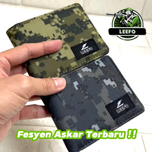 Ready Stock!!  LEEFO Free Style (Small) Size Camouflage Bifold Men Short Wallet Scratchproof Polyester