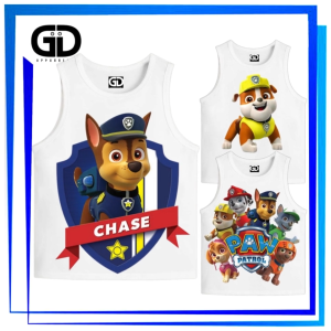 GDapparelco Paw Patrol Sando for kids for boy Tank Top Sleeveless Character Print Shirt Cute Pambahay Muscle (NB-12y)