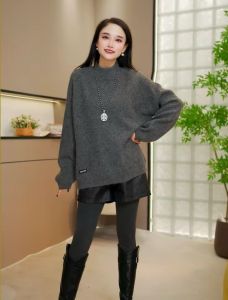 Áo Knit Cổ Tròn Phong Cách Rộng ấm