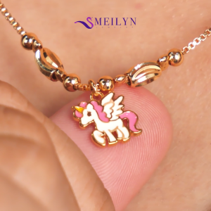 MEILYN Kalung Perhiasan Anak Lapis Emas Model Unicorn Sayap Cantik Lucu 0211210353