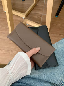 Womens Wallet Long 2024 New Arrival Large Capacity Multi-Card Fashion All-Match Pure Color Minimalist Thin Soft Leather Wallet