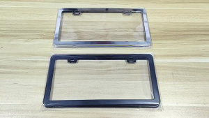 PH 2Pcs License Plate Frame with Cover Chrome Stainless Universal Car License Plate Holder Frames