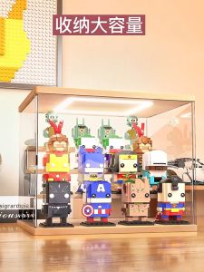 Tủ Kính Mika Trong Suốt Trang Trí Đèn Led USB Tủ Trưng Bày Mô Hình Nhân Vật Yêu Thích