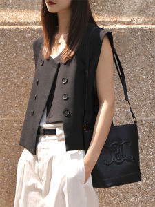 Womens Suit Jacket Vest Loose Fit Casual Versatile Summer New Design Sensation Asymmetrical Top Thin Shoulder Pad Vest