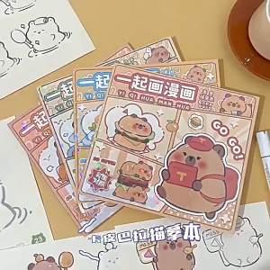 Buku Menyalin Lukisan Capybara Buku Tracing Kanak Kanak Buku Mewarna Tadika Buku Latihan Melukis Untuk Anak Capybara Drawing Copybook Kids Sketch Tracing Book Kindergarten Coloring Book Practice Painting For Children 卡皮巴拉一起画画描绘本线临摹画册儿童素描摹本幼儿园涂色本 B095