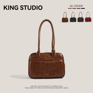 Retro Bowling Handbag Womens Large Capacity Shoulder Bag Trendy Underarm Bag Autumn Winter New Style Casual Soft PU Leather