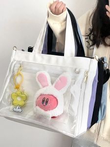 Japanese College Style Asian Culture JK Uniform Shoulder Crossbody Large Capacity Cartoon Backpack Ins Canvas Lolita Girl Bag