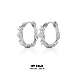 1ST XULIE | Bông Tai Thiết Kế Mobius Độc Đáo Bạc Zircon