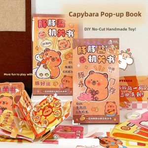 Capibara DIY Quiet Book No Cutting Childrens Educational Sticker 3D Puzzle Manual Craft Book for Boys And Girls under 7 Years Old
