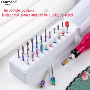 30/pcs Đầu giũa móng thép vonfram móng nghệ thuật đầu mài kết hợp thiết lập đánh bóng móng tay phụ kiện Máy Dũa móng tay móng tay khoan dao phay dụng cụ làm móng nghệ thuật