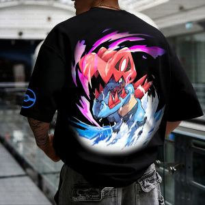 Bandai | Summer 2026 Pokemon Cotton T Shirt Kyogre Back Print Purple Blue Glow Effects Sleeve Pattern Design Loose Fit Men Women Casual