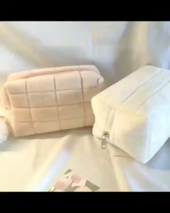Simple Large Capacity Plush Pencil Case Macaron Color Pencil Pouch Pen Bag Cosmetic Bag Storage Bag