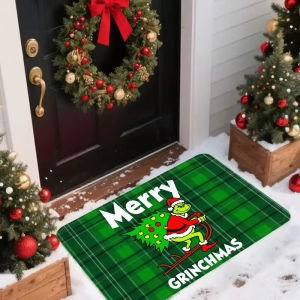 VIKAMA Christmas Floor Mat Custom-made Door Mat for Entry and Exit Area Water Absorbing Christmas Carpet Home Decoration