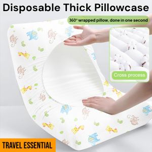Travel Essential Disposable Thick Pillowcase Skin-friendly Breathable Pillow Covers Dirty Proof Bedding for Hotel Hospital Use
