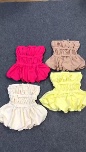 MK_Áo tiểu thư xinh áo cúp ngực ôm body đính nơ chất Tuyết Mưa cao cấp dáng peplum dễ thương