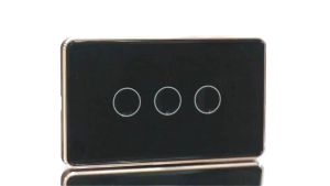 Công tắc cảm ứng thông minh wifi loại Đặc Biệt nút chạm lõm viền nhôm màu vàng