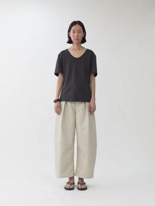 INSIS FEMME | Cotton Pearl Sailed Simple Literary Split Curved Trousers