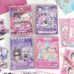 Tidak perlu memotong Deco Paper Doll Mainan Jadul Bongkar Pasang 3D Mainan diy Edukasi Set lengkap bahan Busy Book Buku Aktifitas Anak Anak Kolase adegan berdandan Sendi dapat digerakkan toca boca paper book mainan anak paper doll house book