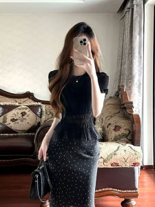 Korean Style Beautiful Short Sleeve Top And Polka Dot Half Skirt Set Summer 2025 Fashionable Two-Piece Outfit for Young Women