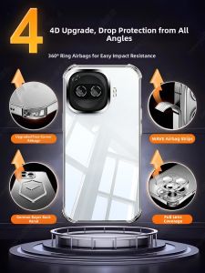 Newyu | Screen Protector Built-in Case for iqoo Phone Models Thin Airbag