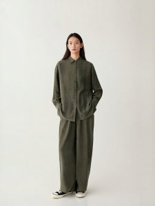 ICICLE | Silk Washed Texture Wide Leg Pants