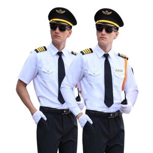 Air Captain Long Sleeve Shirt Security Guard Uniform Spring Summer Set Property Sales Office Image Post Mannerly Youth