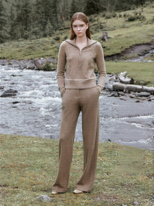 French Design Intelligent Alashan Cashmere H-Shape Zippered Knitwear