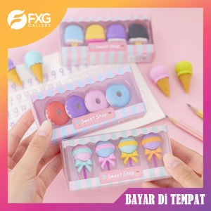 FXG - Penghapus Set 4Pcs Karakter Lucu Alat Sekolah Anak Penghapus Pensil Buku ATK01
