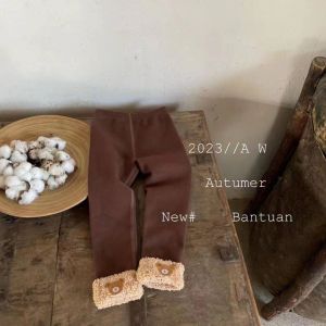 Thickened Fleece Cotton Trousers for Girls Winter Outfit Baby Girls Warm Underwear Pants Korean Style Long Trousers for Kids