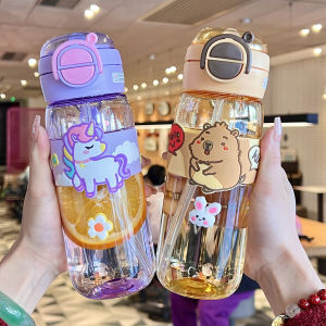 Childrens Water Cup Straw Cup Large Capacity School Bag Special Use Kids Straw Jug Drinkable Travel Water Bottle for Boys And Girls