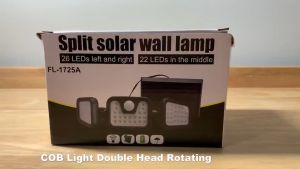 74 LED Solar Lamp Three Head Lights With Motion Detector Outdoor Wall Spotlight