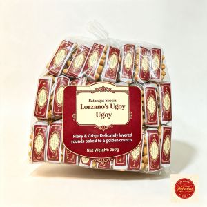 Lorzanos Special Batangas Ugoy ugoy cookies - rectangular golden brown crispy sugary coating individually wrapped.