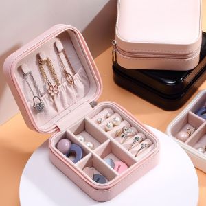 Jewelry Organizer Box Portable Display Travel Jewellery Storage Box Necklace Ring Earring Case Jewellery Kotak barang kemas kotak cincin rantai 首饰收纳盒子