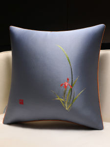 Đệm Ghế Sofa Phong Cách Trung Hoa Mới Đệm Lưng Văn Phòng Phòng Khách Đệm Quanh Năm Màu Trơn Khóa Kéo Chất Liệu Vải Khác