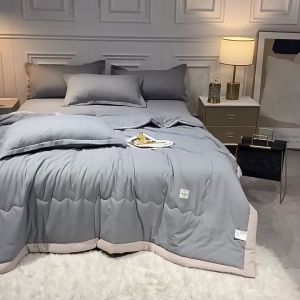 Homepeas® Minimalist Style Soft Comforter Premium Cotton Blanket Washable Air Conditioning Quilt