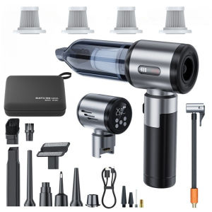 Mini Car Vacuum Cleaner 2-in-1 Air Pump Blower Portable Cordless Car & Home Vacuum with LED Light Inflator for Vehicle and Home