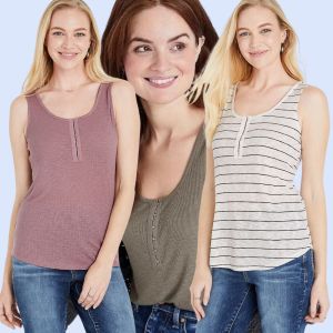 Tanktop Wanita Branded MCT005 Maurices Hook and Eye Henley Tank Top