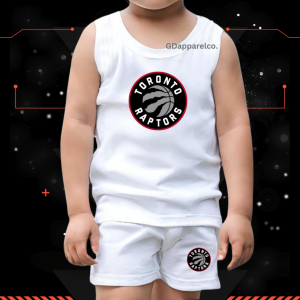 GDapparelco Terno for Kids Boys Sports Sando Set Basketball Print White Top & Shorts Sleeveless Summer outfit Shirt Tank