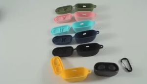 For JBL Wave 100 TWS soft Silicone Solid Color scratch proof Protective Earphone Cover with Hook jbl wave 100 tws case