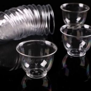 Disposable Crystal Plastic Cups Thickened Temperature Resistant Transparent Small Size for Gongfu Tea Drinking Home And Commercial Use